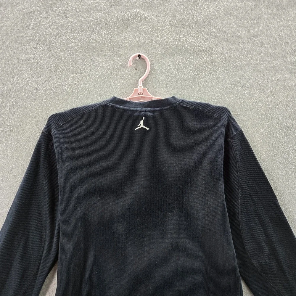 Jordan Men Sweatshirt XL Black Brooklyn Embroidered Jumpman Logo Thermal Knit‎